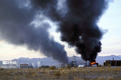 آتش سوزی در یک واحد تولیدی در استان آذربایجان شرقی ایران + فیلم
